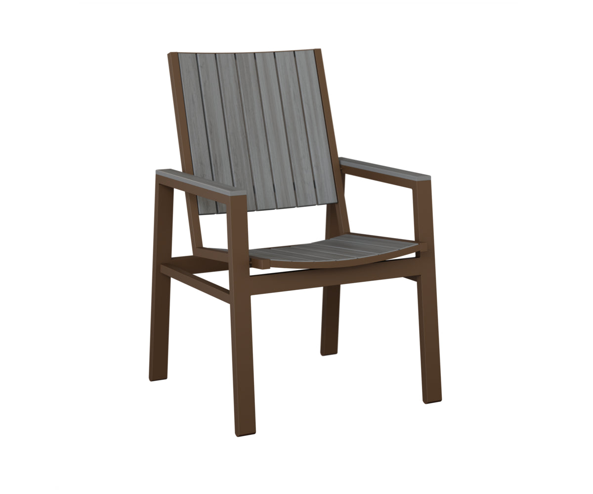 Berlin Gardens Vida Poly Dining Chair in Mesquite Wood Vein, Driftwood Gray slats
