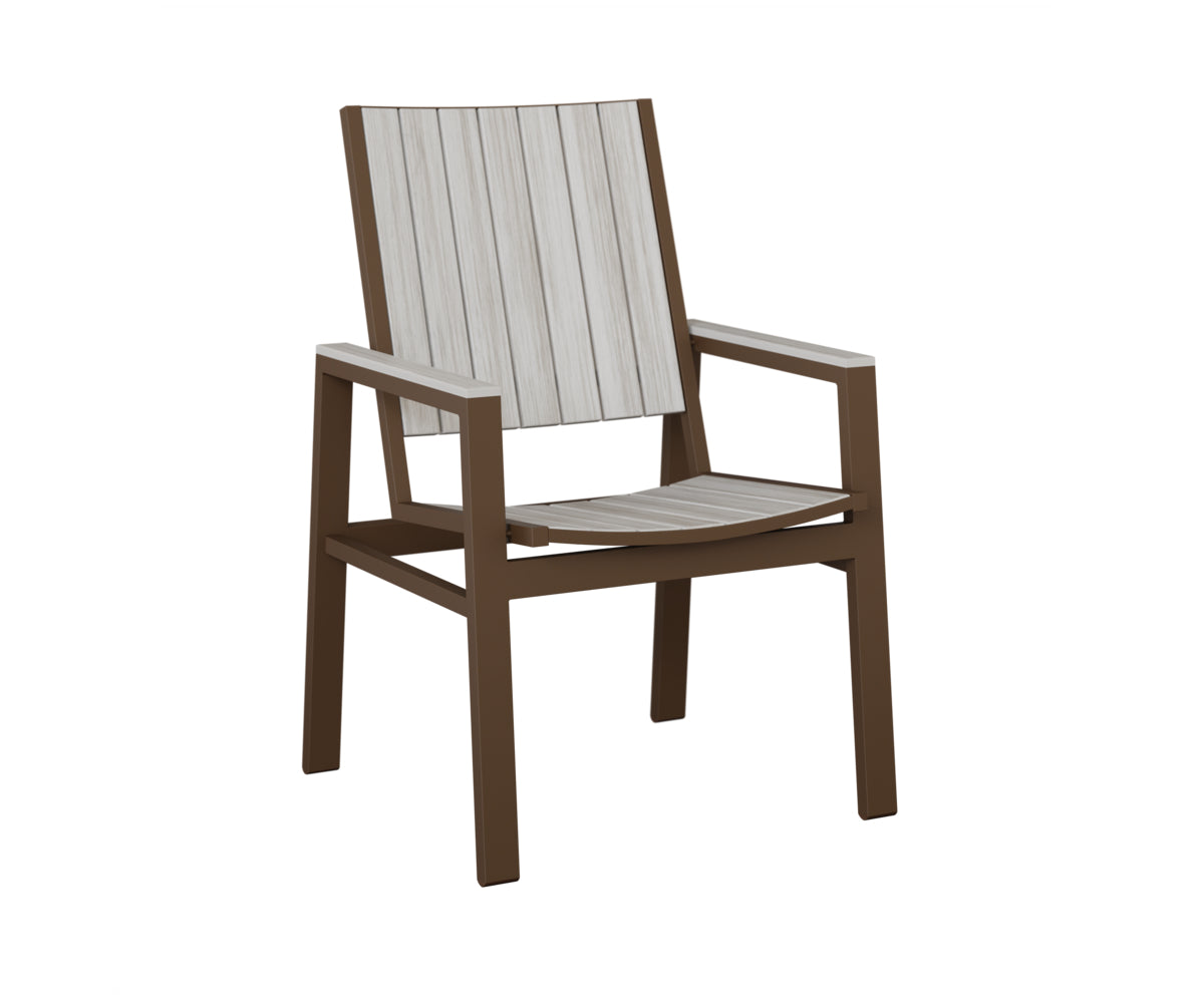 Berlin Gardens Vida Poly Dining Chair in Mesquite Wood Vein, Seashell slats