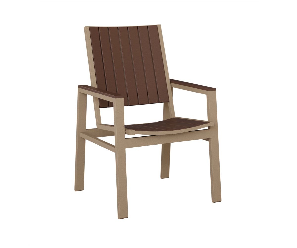 Berlin Gardens Vida Poly Dining Chair in Oak Wood Vein, Chocolate Brown slats