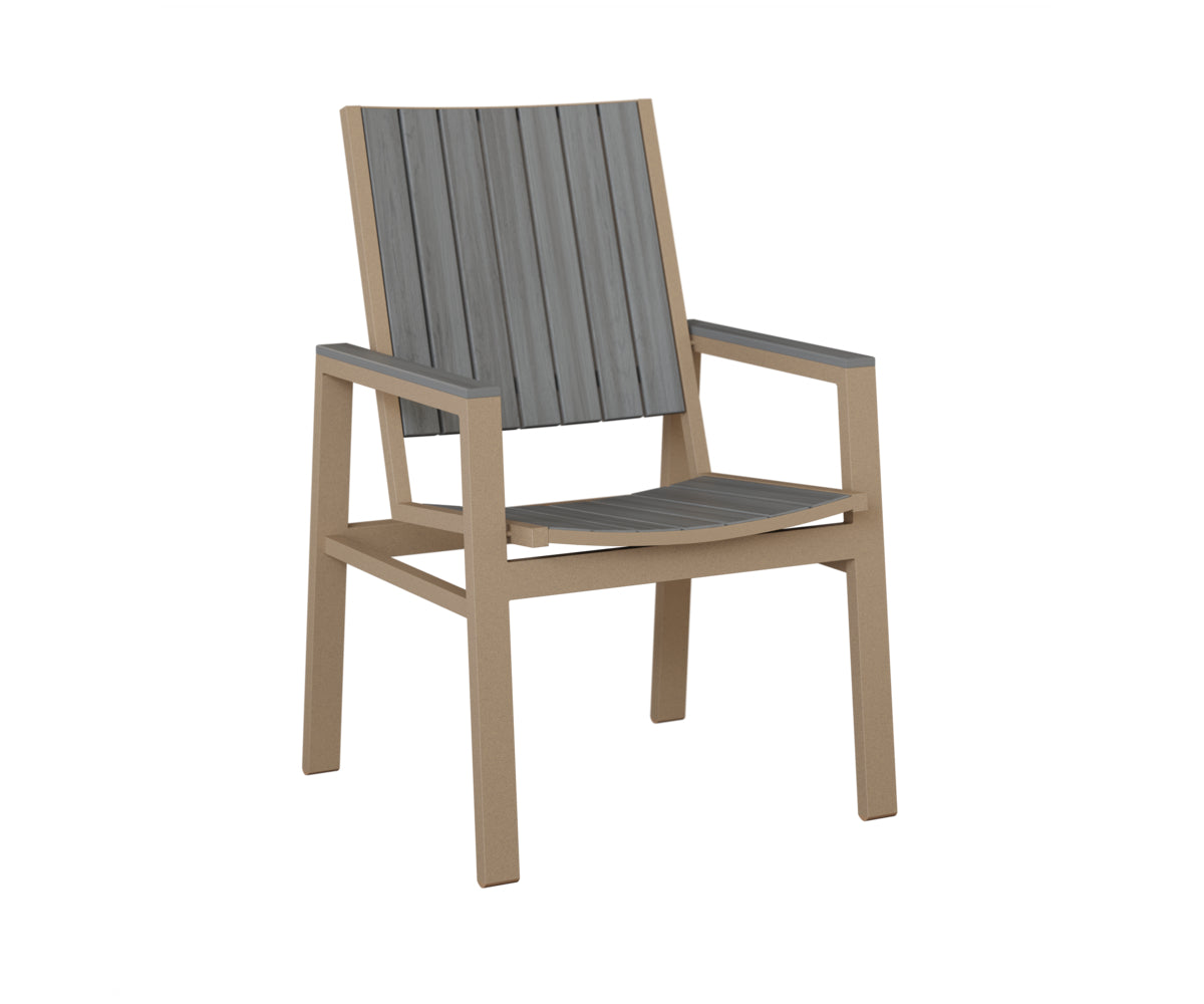 Berlin Gardens Vida Poly Dining Chair in Oak Wood Vein, Driftwood Gray slats