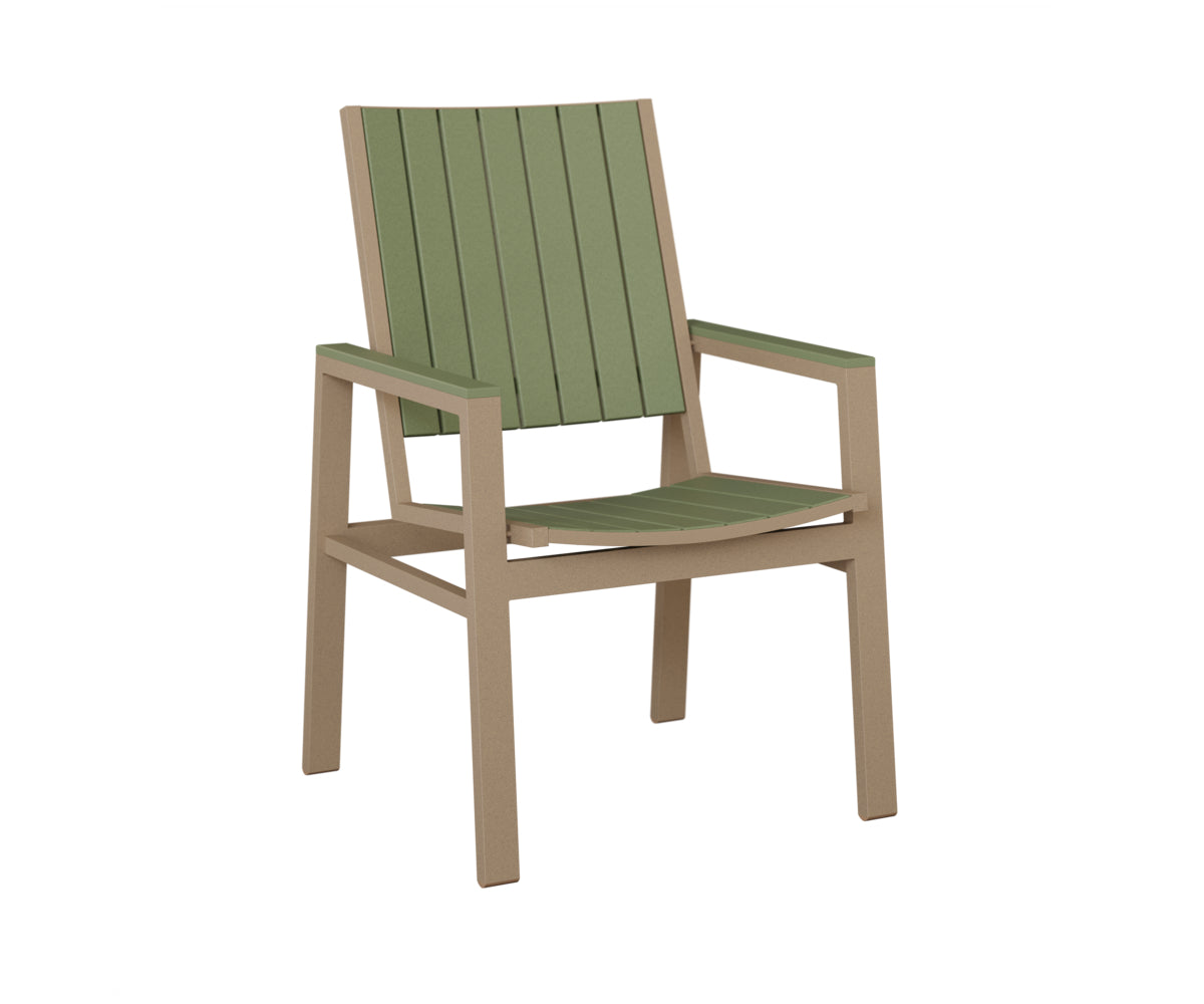 Berlin Gardens Vida Poly Dining Chair in Oak Wood Vein, Sage slats