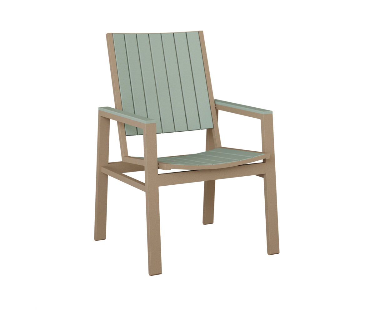 Berlin Gardens Vida Poly Dining Chair in Oak Wood Vein, Sea Foam slats