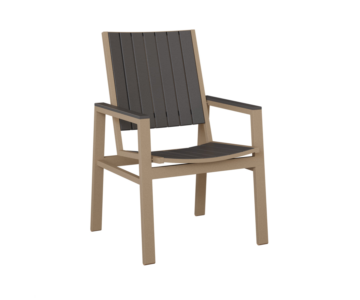 Berlin Gardens Vida Poly Dining Chair in Oak Wood Vein, Smoke Gray slats