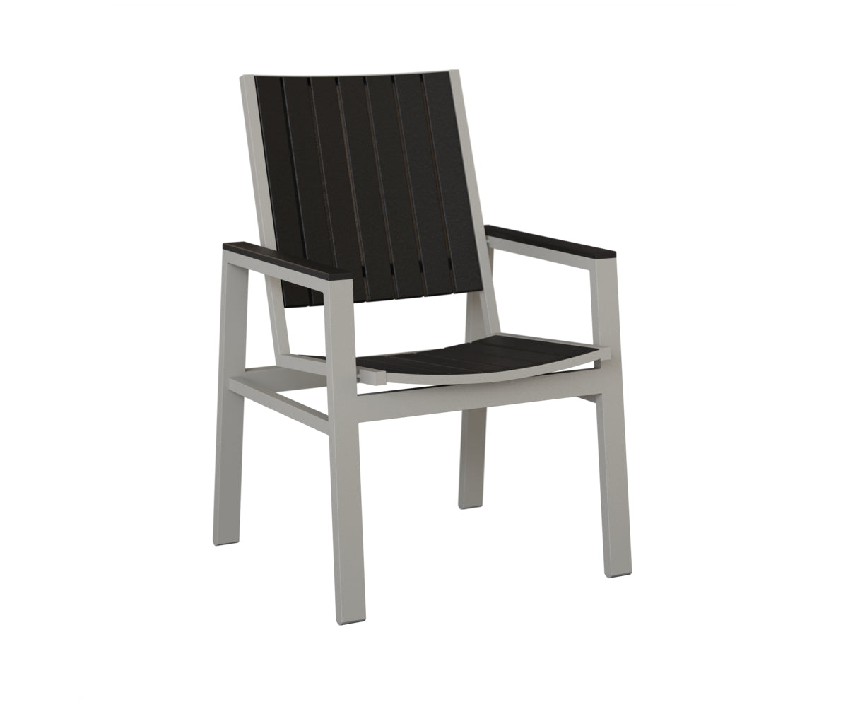 Berlin Gardens Vida Poly Dining Chair in Platinum Silver, Black slats