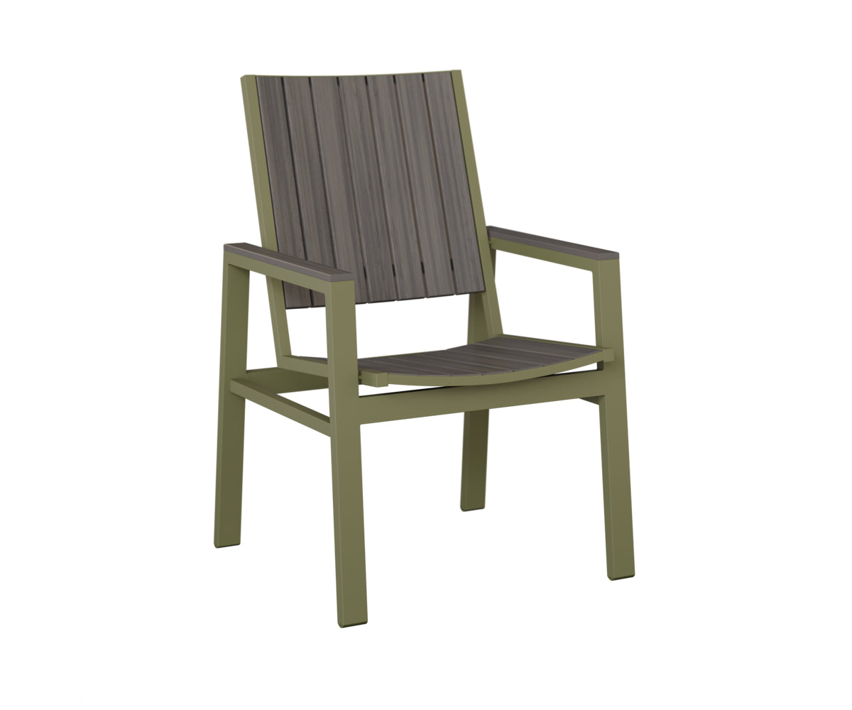 Berlin Gardens Vida Poly Dining Chair in Green Sage, Coastal Gray slats