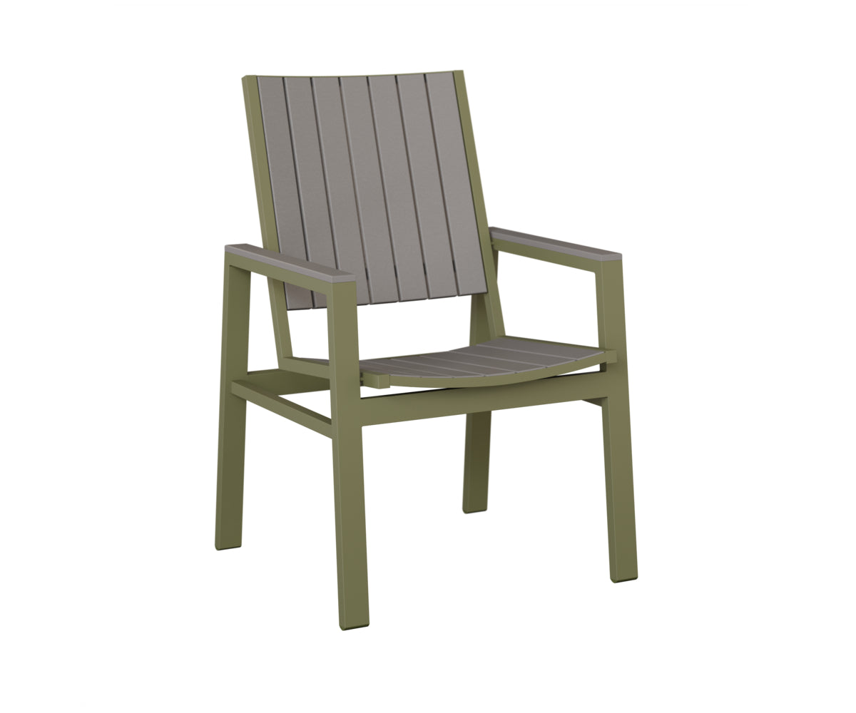 Berlin Gardens Vida Poly Dining Chair in Green Sage, Light Gray slats