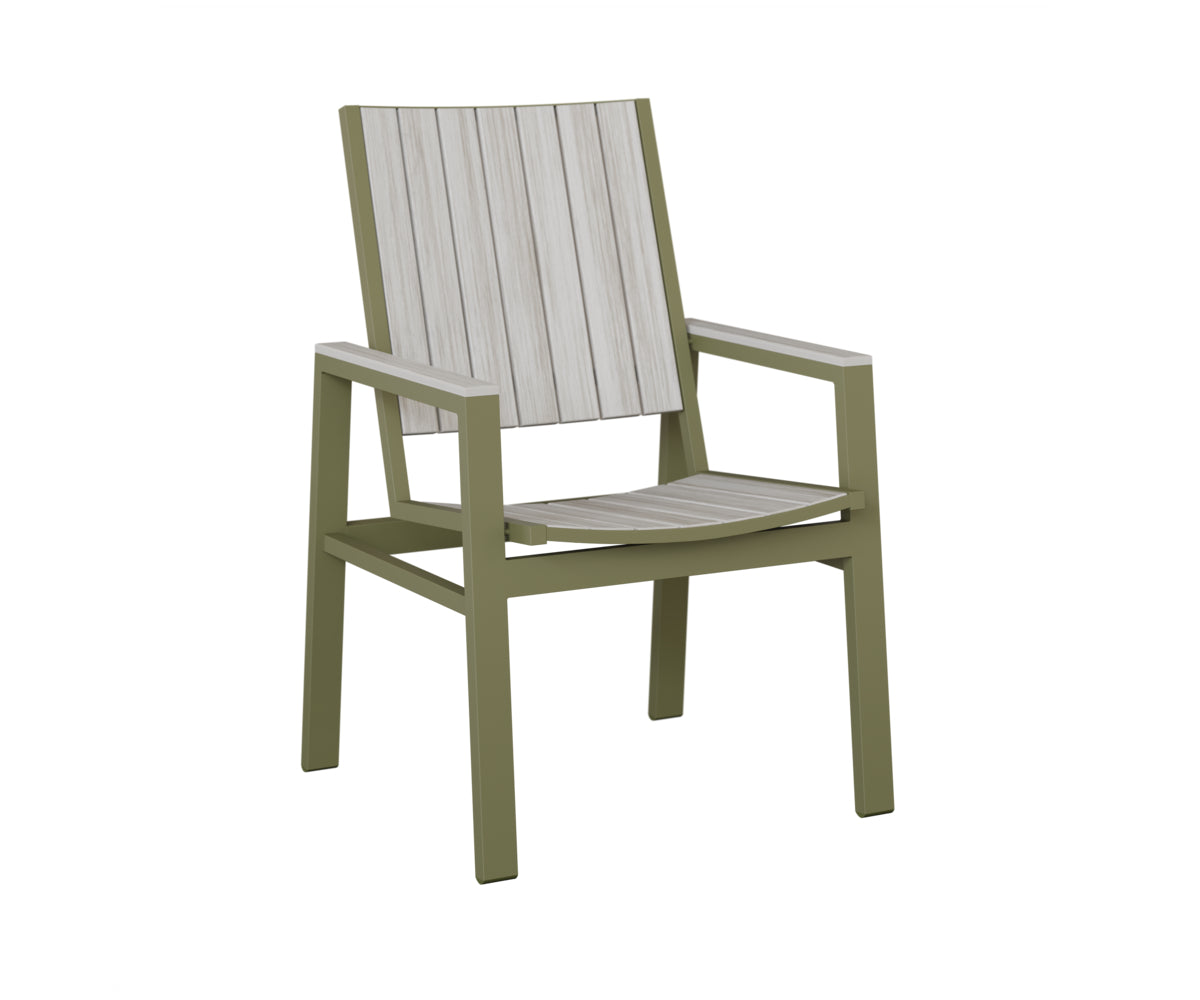 Berlin Gardens Vida Poly Dining Chair in Green Sage, Seashell slats