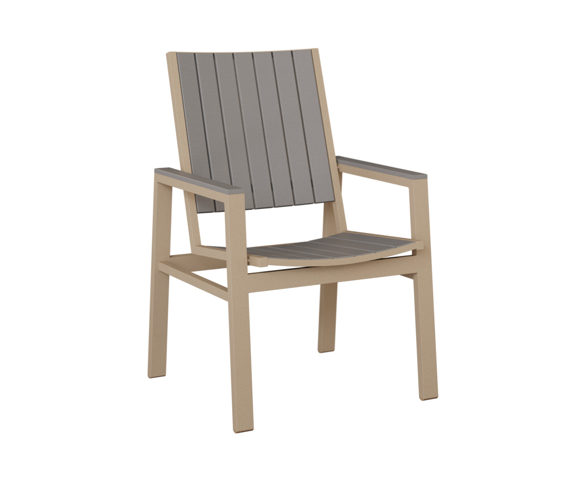 Berlin Gardens Vida Poly Dining Chair in Sahara Speckle, Light Gray slats