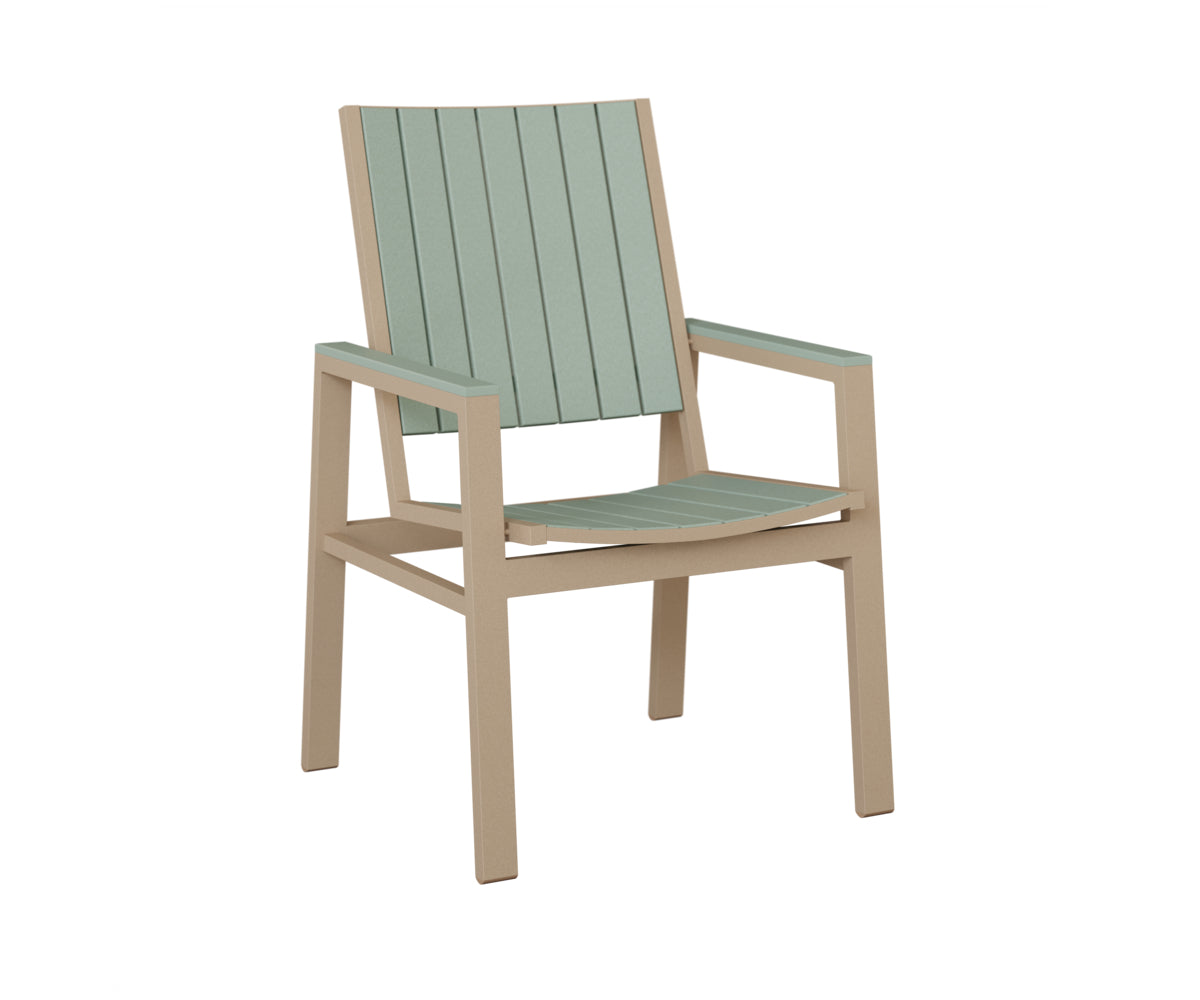 Berlin Gardens Vida Poly Dining Chair in Sahara Speckle, Sea Foam slats