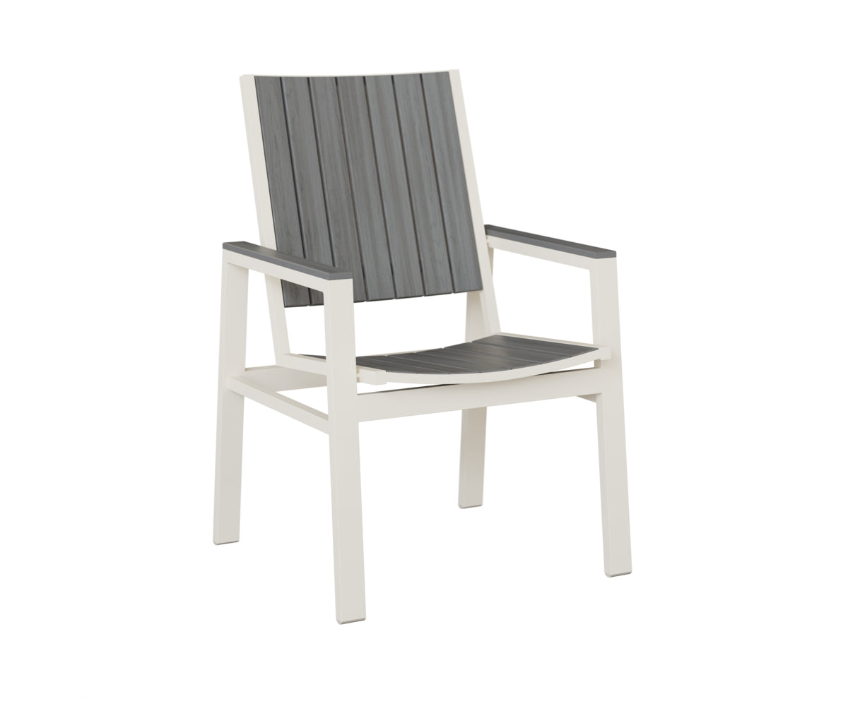 Berlin Gardens Vida Poly Dining Chair in White, Driftwood Gray slats