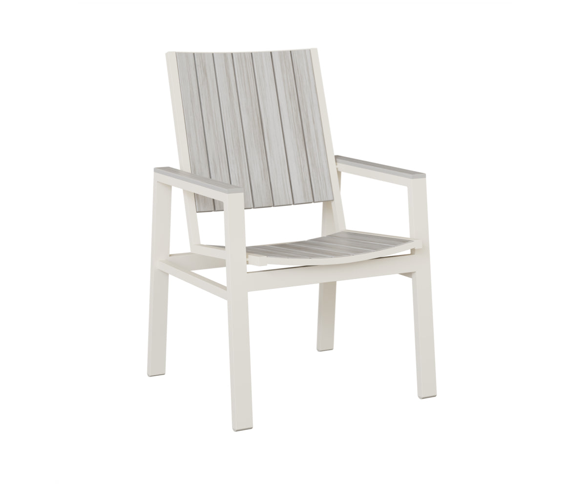 Berlin Gardens Vida Poly Dining Chair in White, Seashell slats