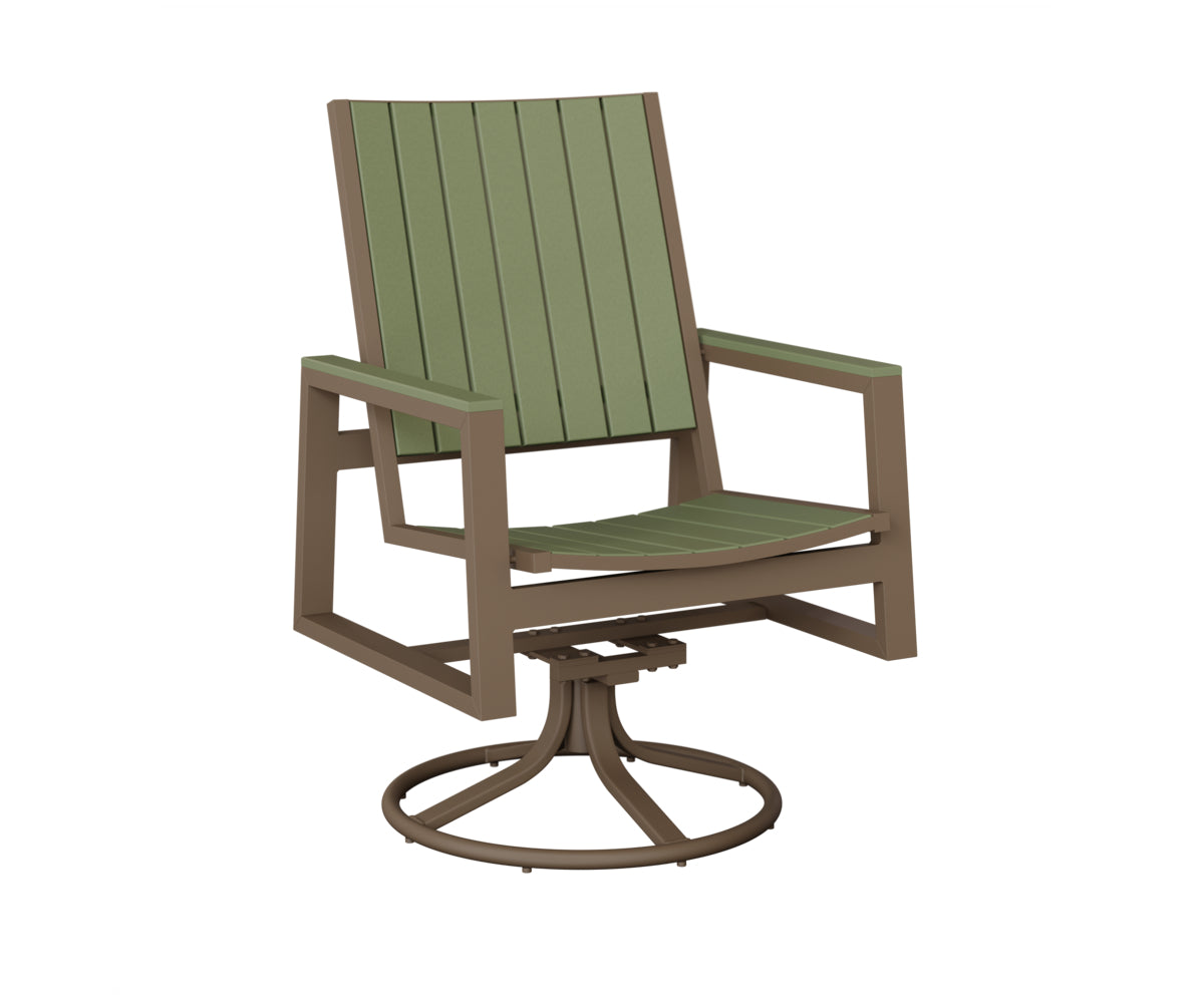 Berlin Gardens Vida Poly Swivel Rocker Dining Chair in Clay, Sage slats