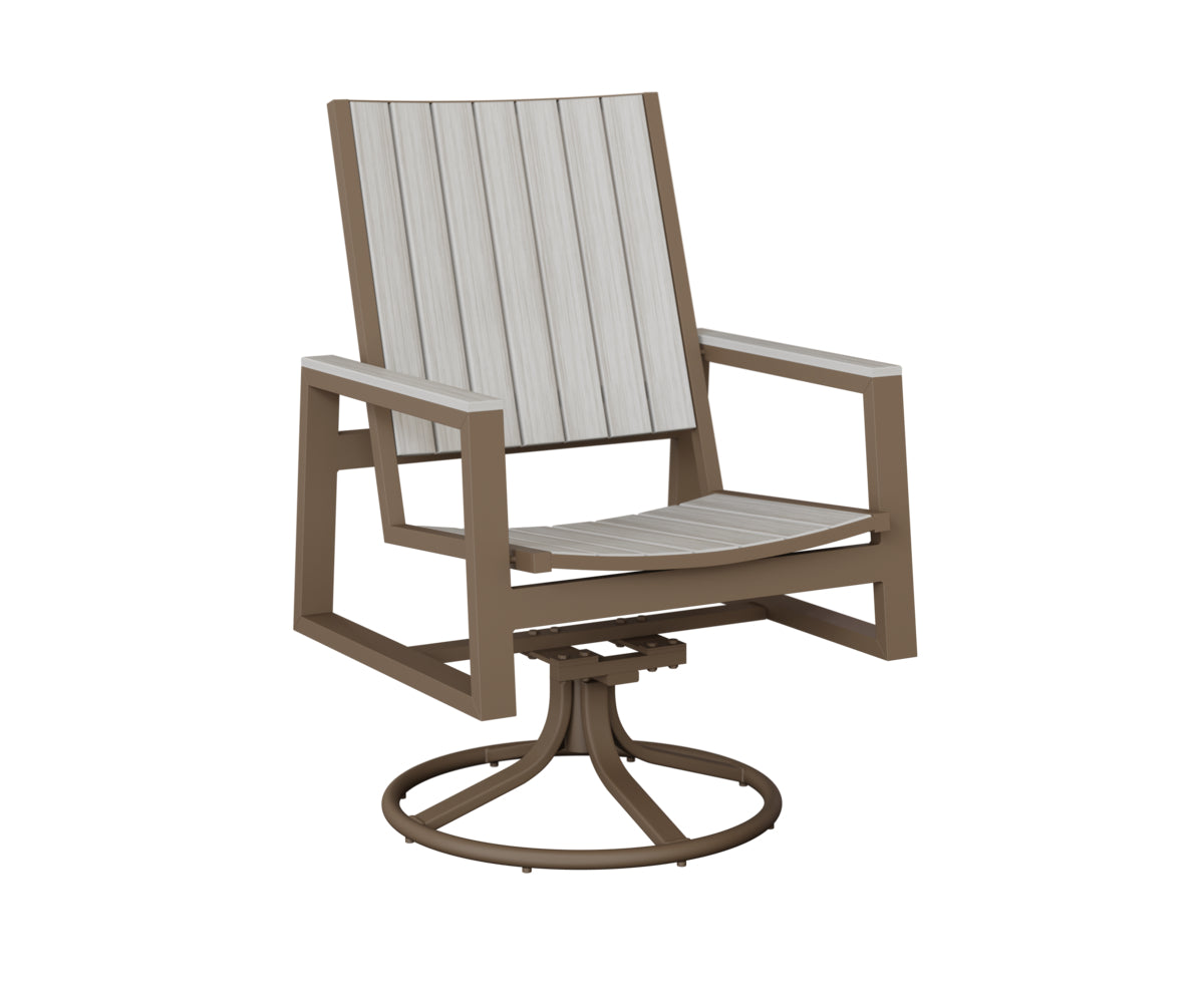 Berlin Gardens Vida Poly Swivel Rocker Dining Chair in Clay, Seashell slats