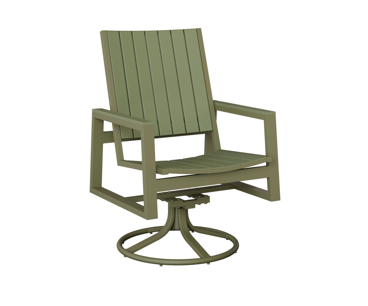 Berlin Gardens Vida Poly Swivel Rocker Dining Chair in Green Sage, Sage slats