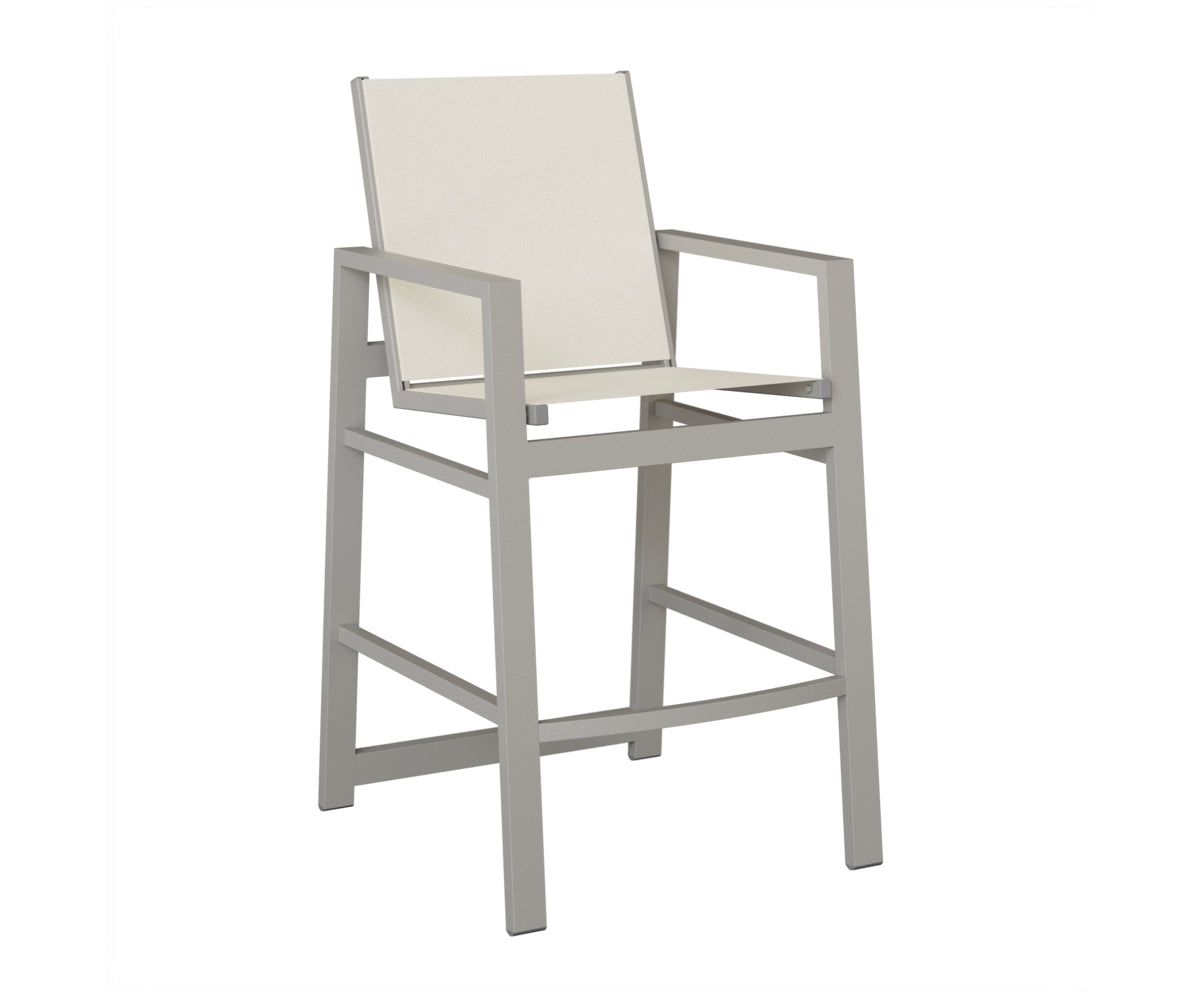 Berlin Gardens Vida Sling Bar Chair in Platinum Silver
