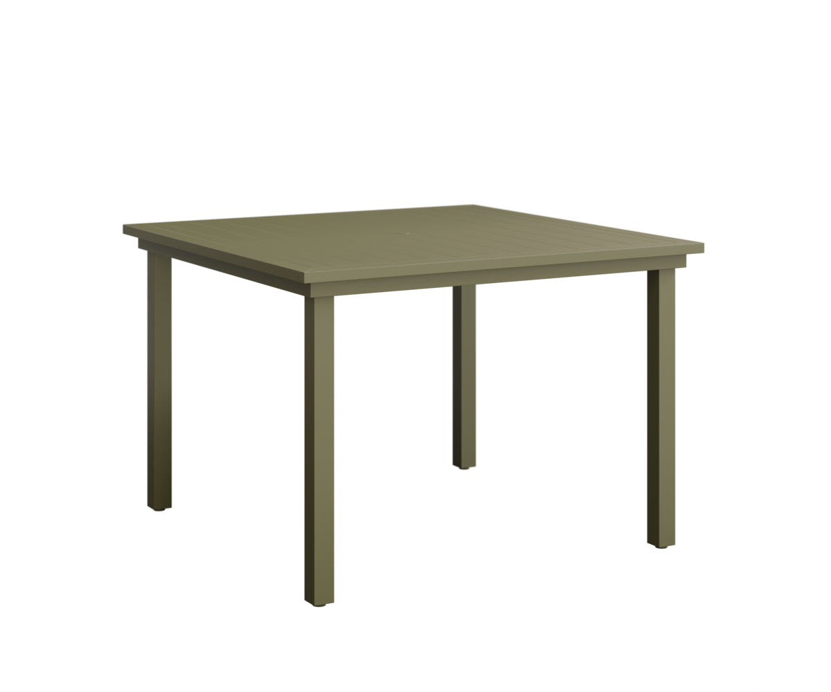 Berlin Gardens Vida 44" Square Table - Aluminum Top in Green Sage