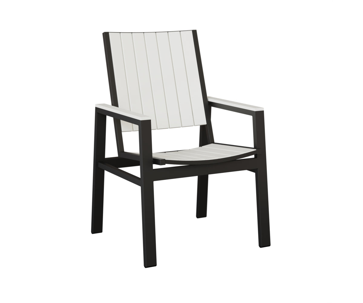 Berlin Gardens Vida Poly Dining Chair in Black, White slats