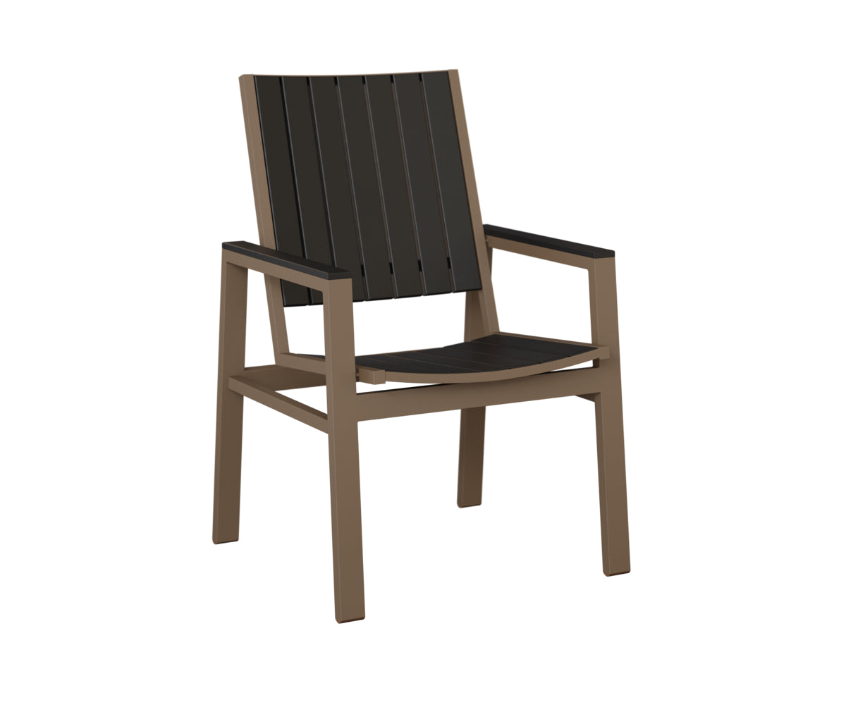 Berlin Gardens Vida Poly Dining Chair in Clay, Black slats