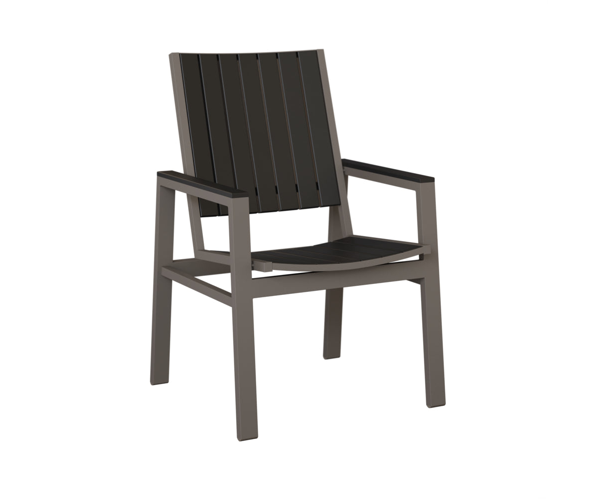 Berlin Gardens Vida Poly Dining Chair in Graphite, Black slats