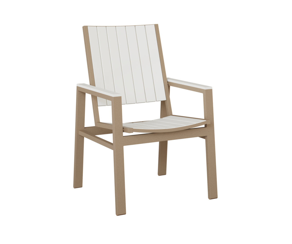 Berlin Gardens Vida Poly Dining Chair in Oak Wood Vein, White slats