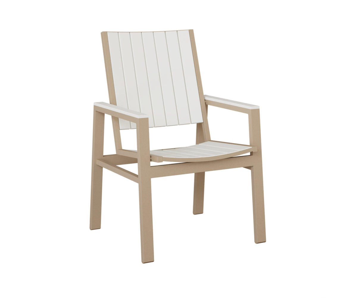 Berlin Gardens Vida Poly Dining Chair in Sahara Speckle, White slats