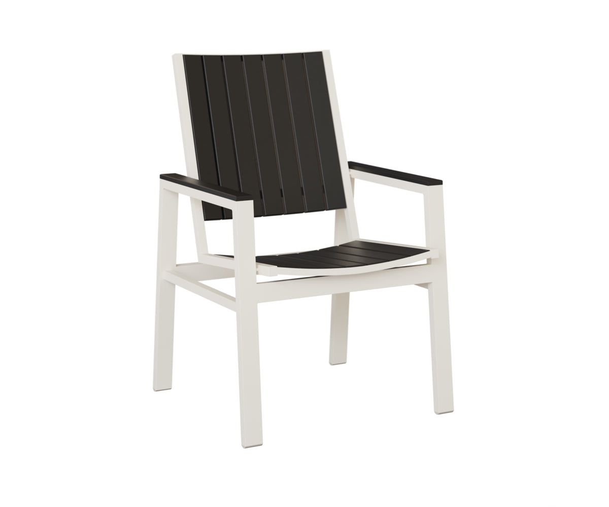Berlin Gardens Vida Poly Dining Chair in White, Black slats