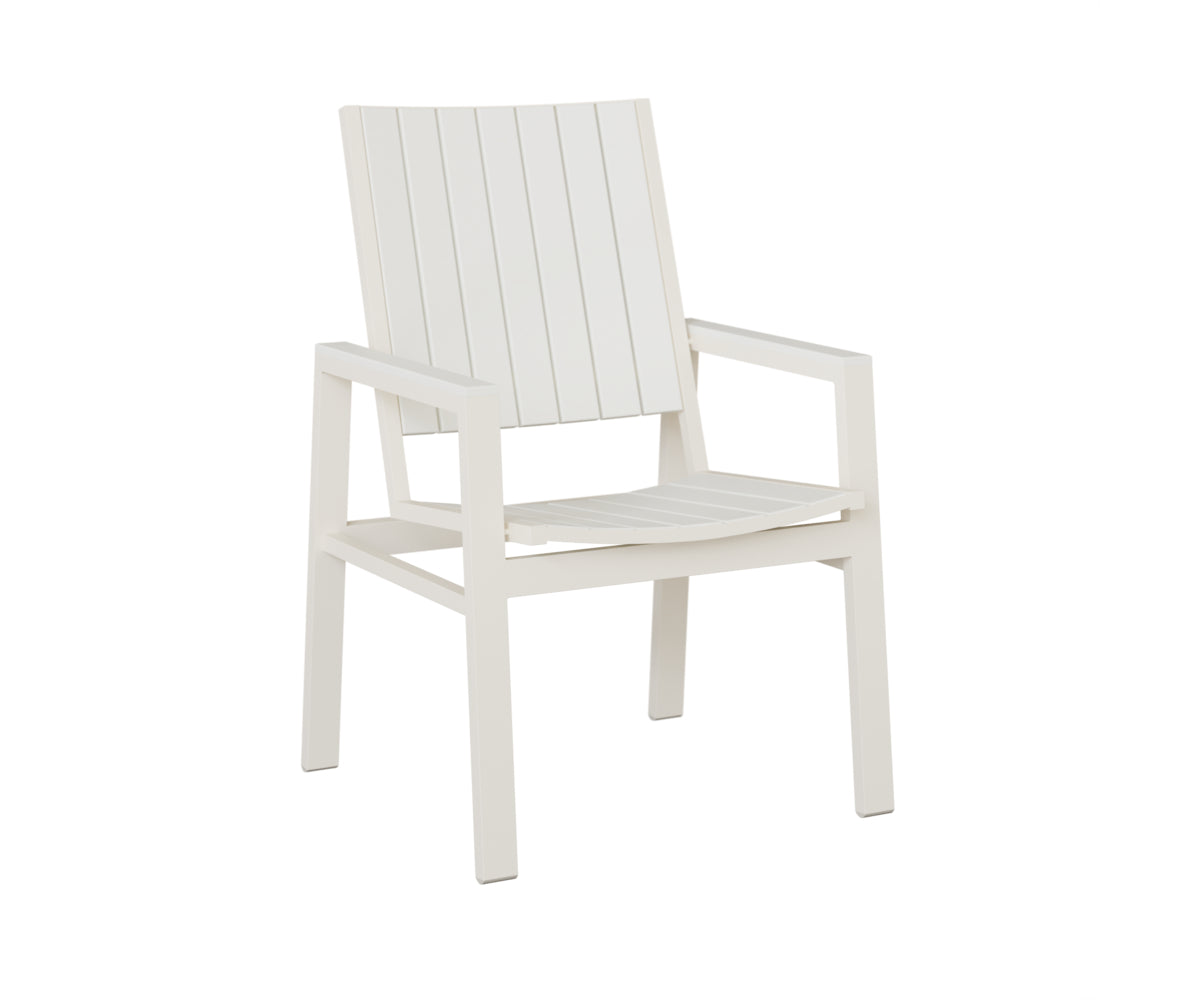 Berlin Gardens Vida Poly Dining Chair in White, White slats
