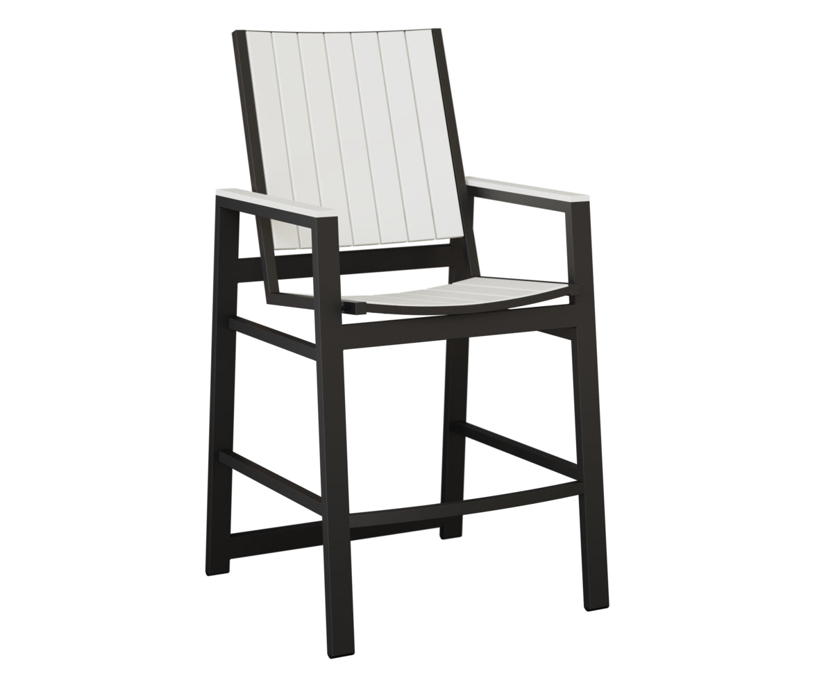 Berlin Gardens Vida Poly Bar Chair in Black, White slats