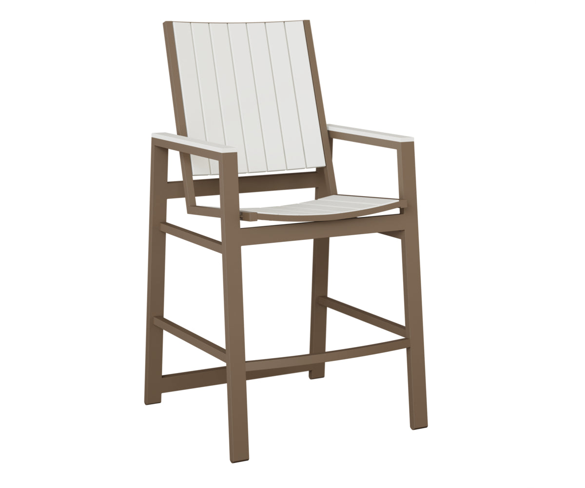 Berlin Gardens Vida Poly Bar Chair in Clay, White slats