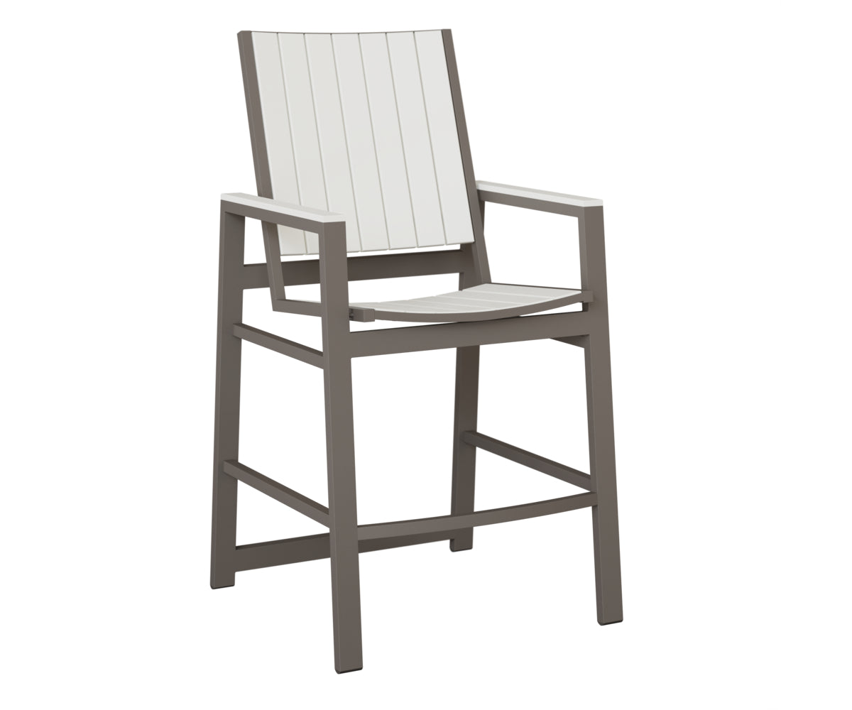 Berlin Gardens Vida Poly Bar Chair in Graphite, White slats