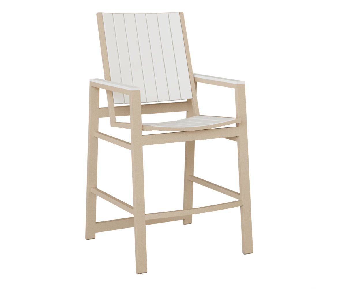 Berlin Gardens Vida Poly Bar Chair in Luna Multi, White slats