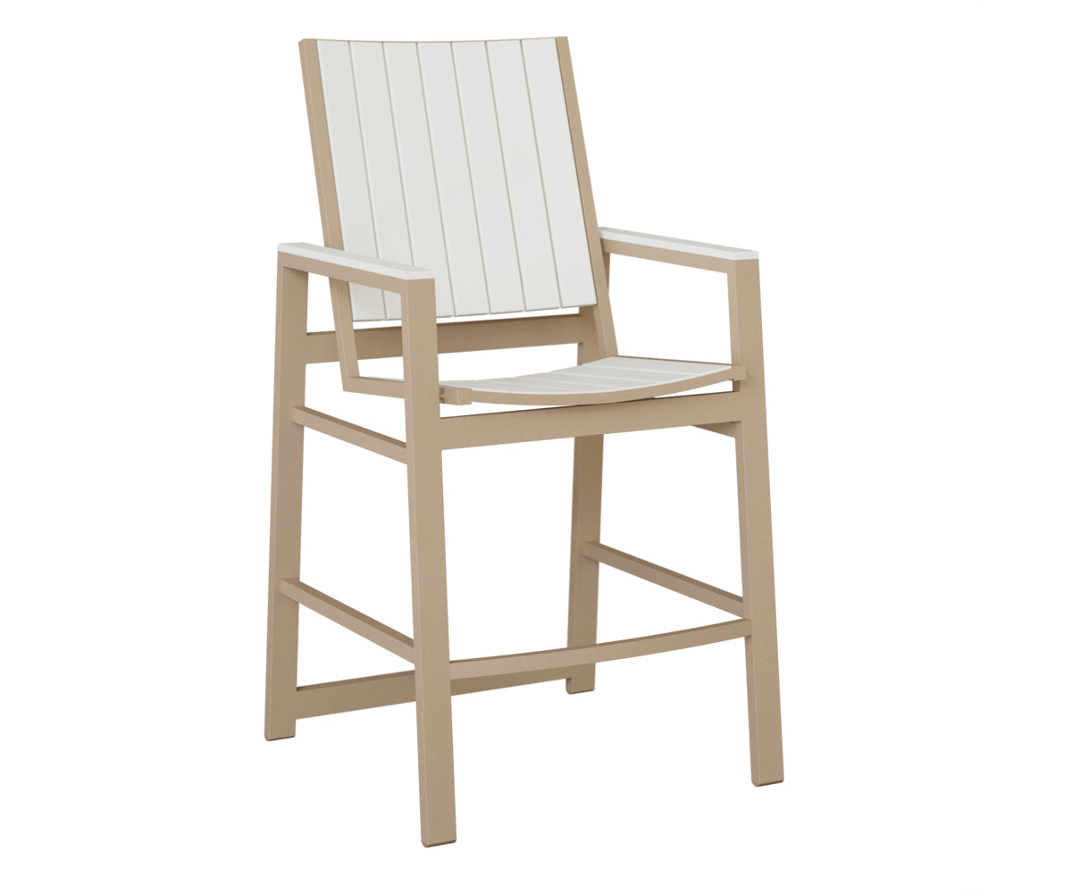 Berlin Gardens Vida Poly Bar Chair in Sahara Speckle, White slats