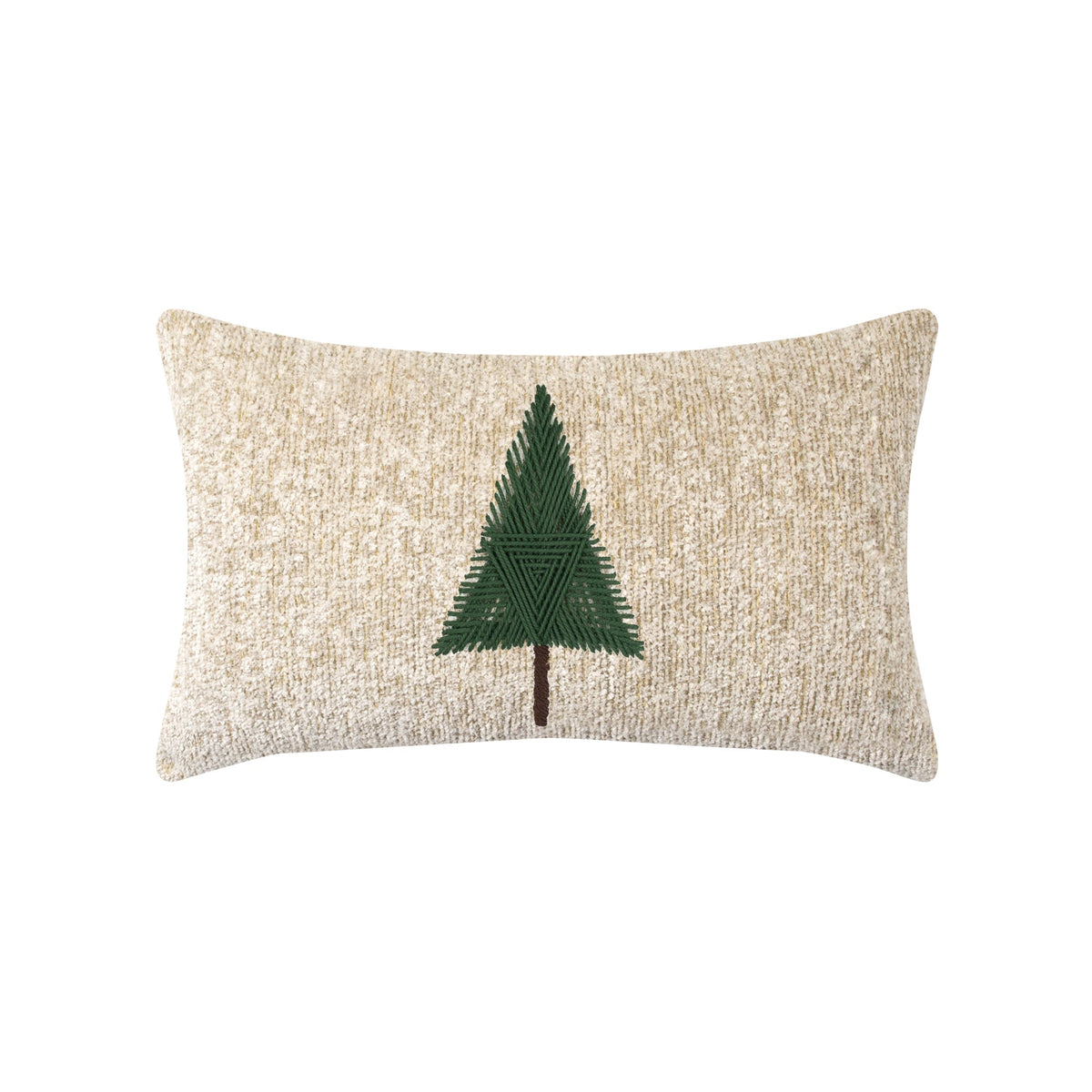Elaine Smith Douglas Fir 12x20 lumbar outdoor pillow, green and beige
