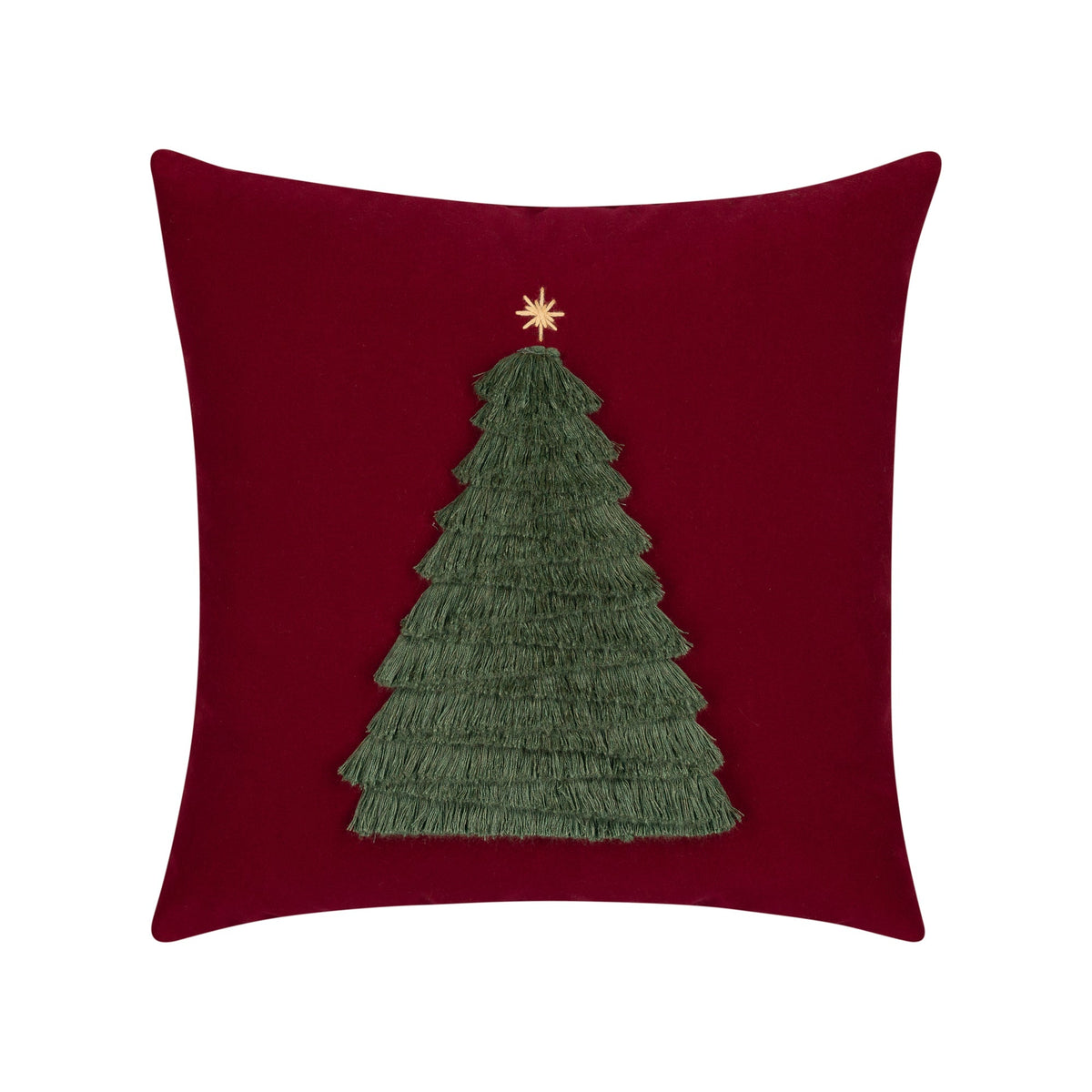 Elaine Smith Fraser Fir Ruby outdoor pillow, red - view 2