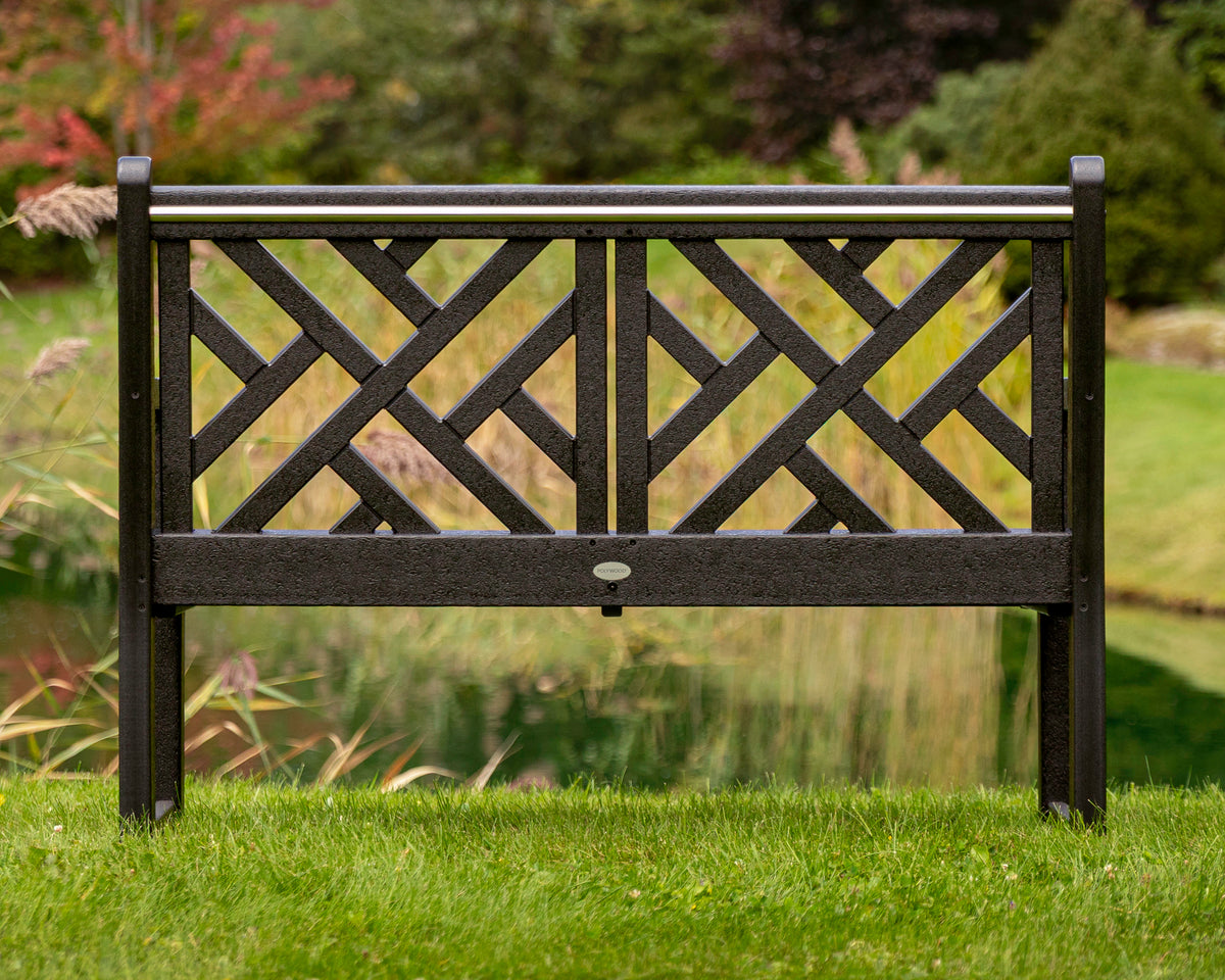 Second photo of the POLYWOOD Chippendale 48" Bench in Black styled outdoors