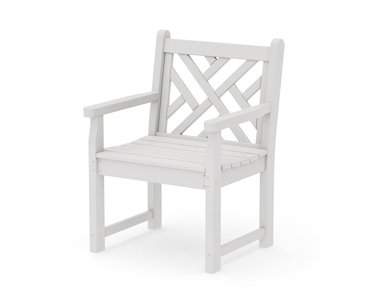 POLYWOOD Chippendale Garden Arm Chair in Vintage White