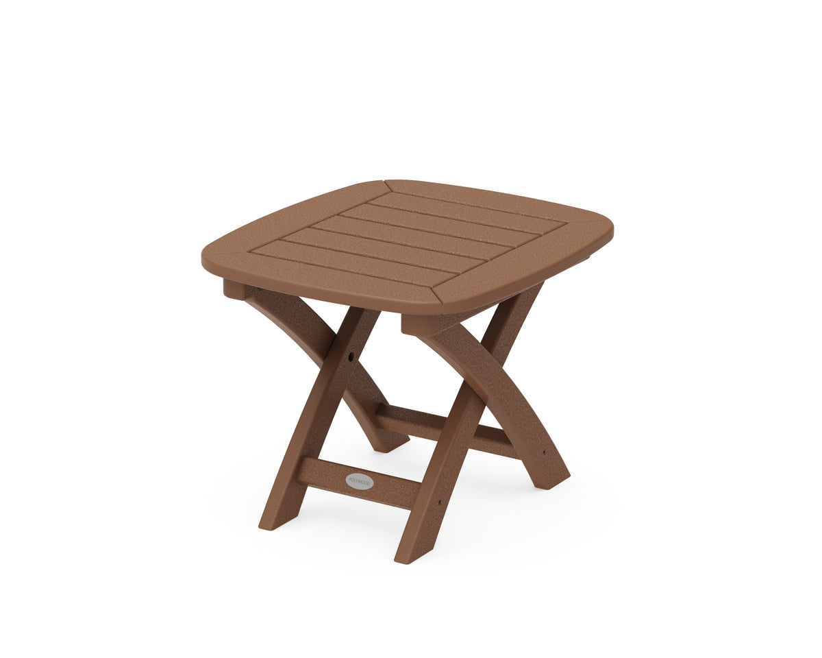 POLYWOOD Nautical 21" x 18" Side Table in Teak