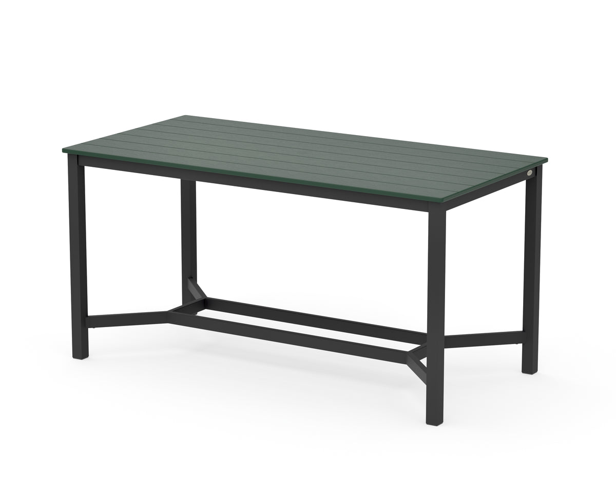POLYWOOD Main Street 36 x 72 Counter Table in Black / Green
