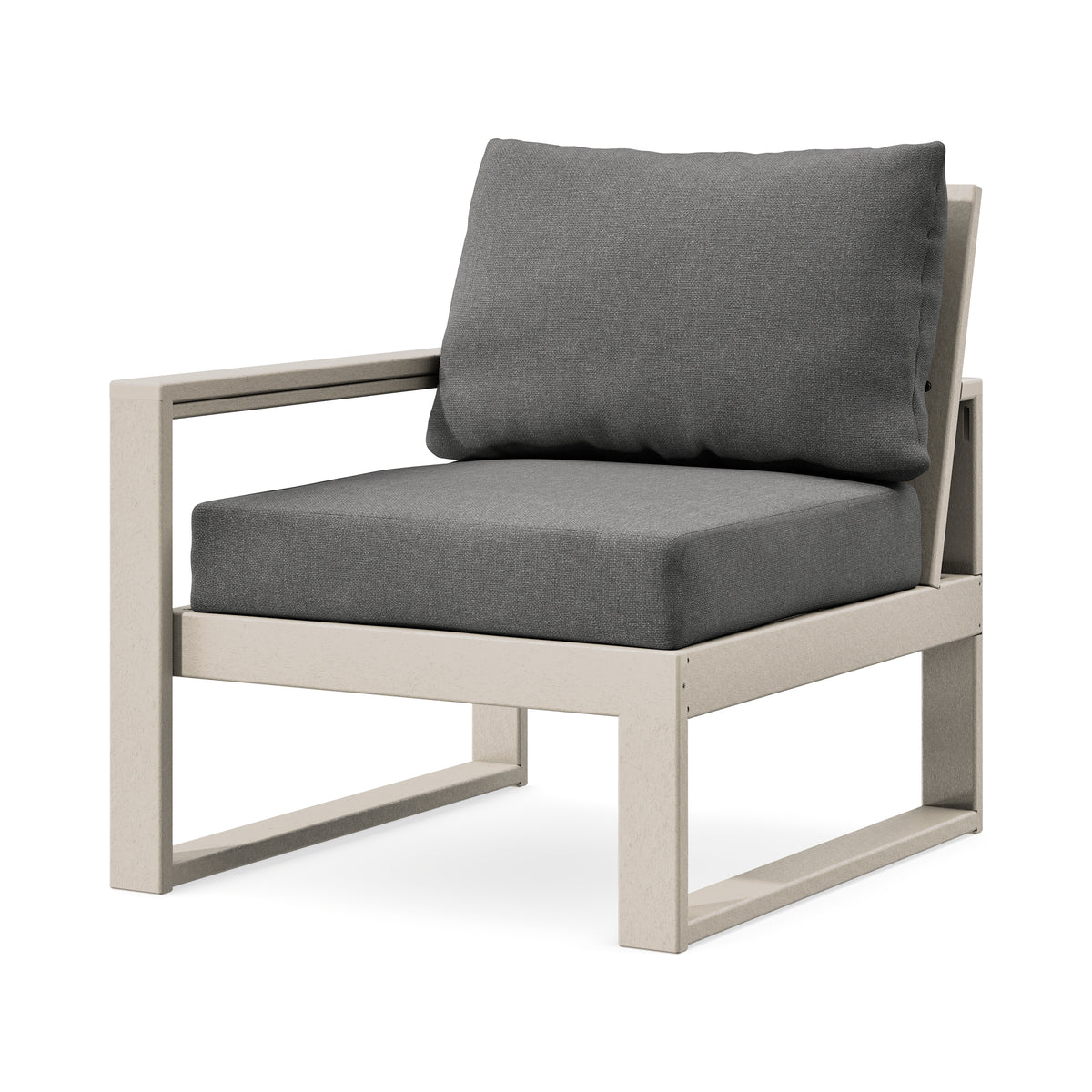 POLYWOOD EDGE Modular Left Arm Chair in Sand / Ash Charcoal