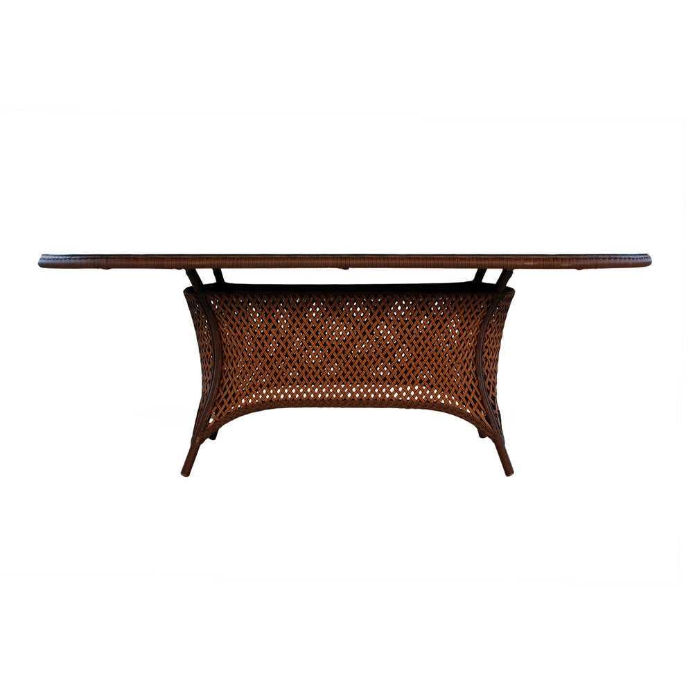 Lloyd Flanders Grand Traverse 84" Oval Umbrella Dining Table, lifestyle photo 2
