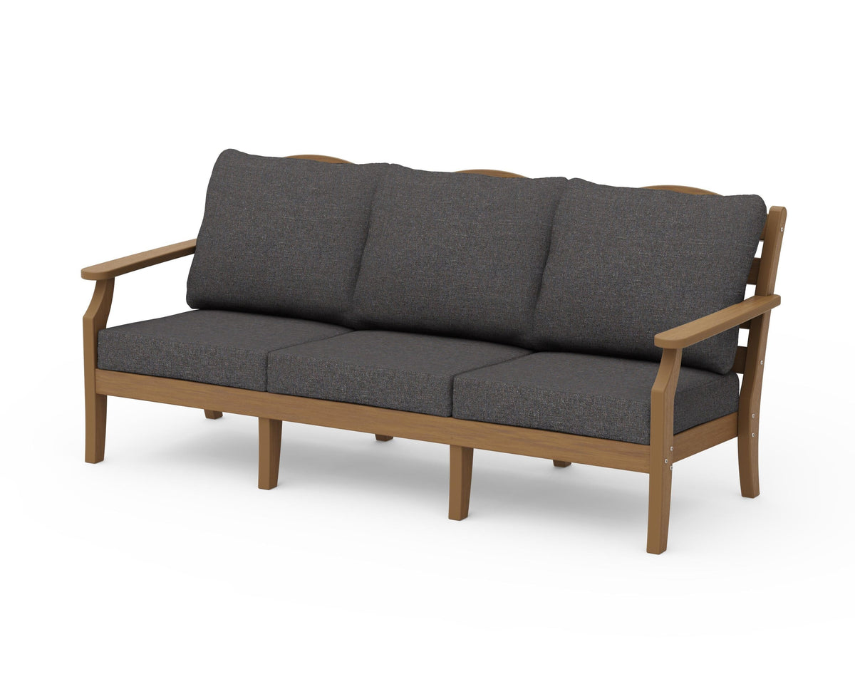 POLYWOOD Savannah Deep Seating Sofa in Natural / Ash Charcoal