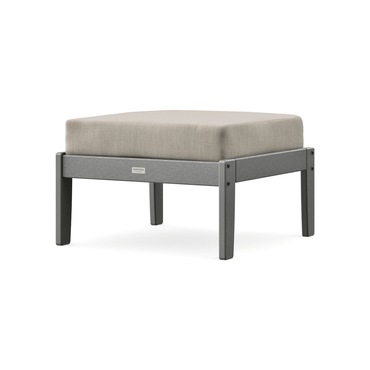 POLYWOOD Cottage Deep Seating Ottoman in Slate Grey / Cast Ash