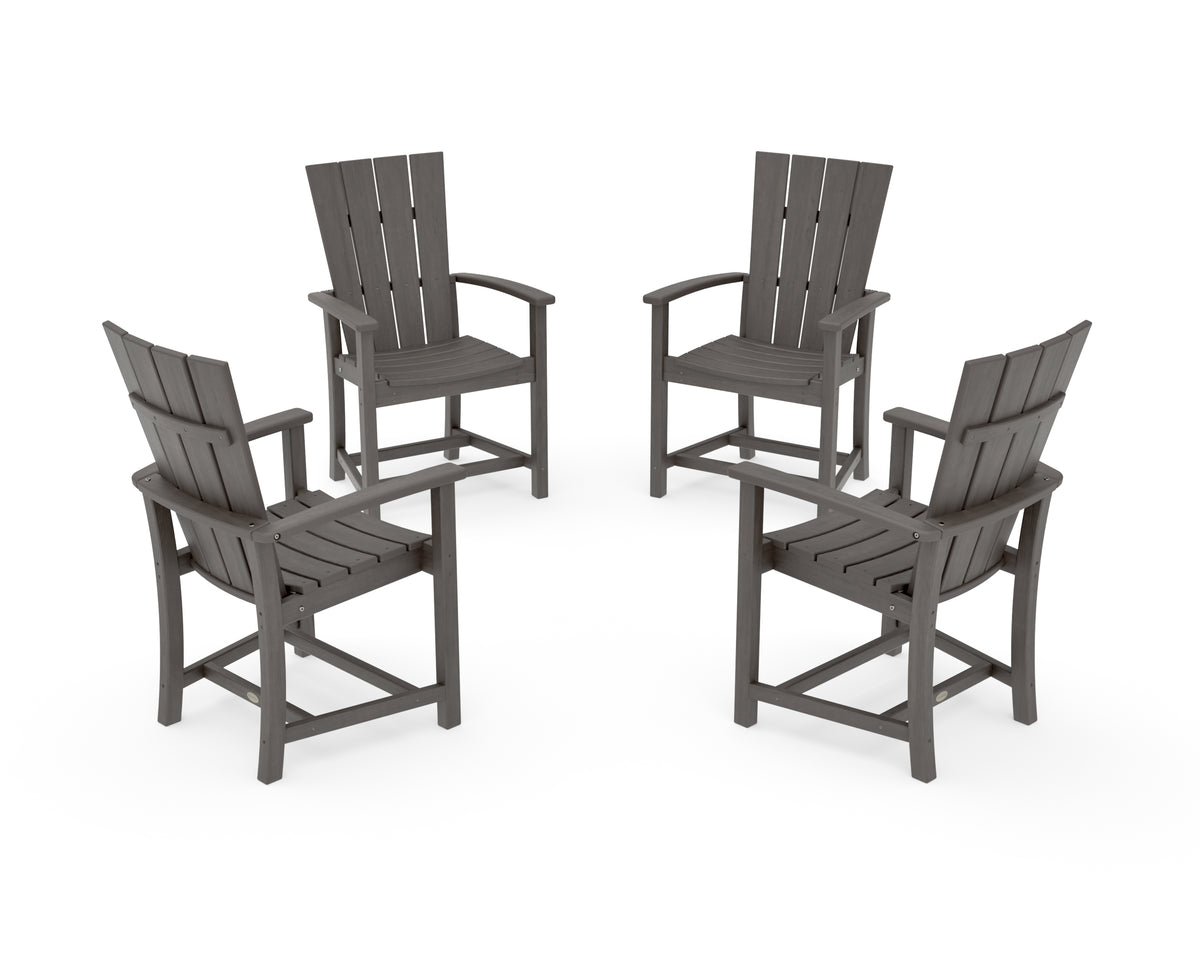 POLYWOOD Quattro 4-Piece Upright Adirondack Conversation Set in Driftwood