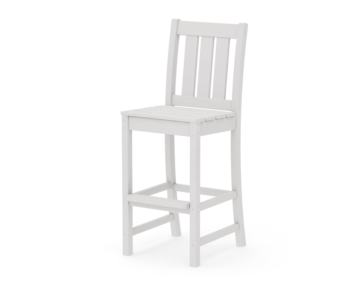 POLYWOOD Oxford Bar Side Chair in Vintage White