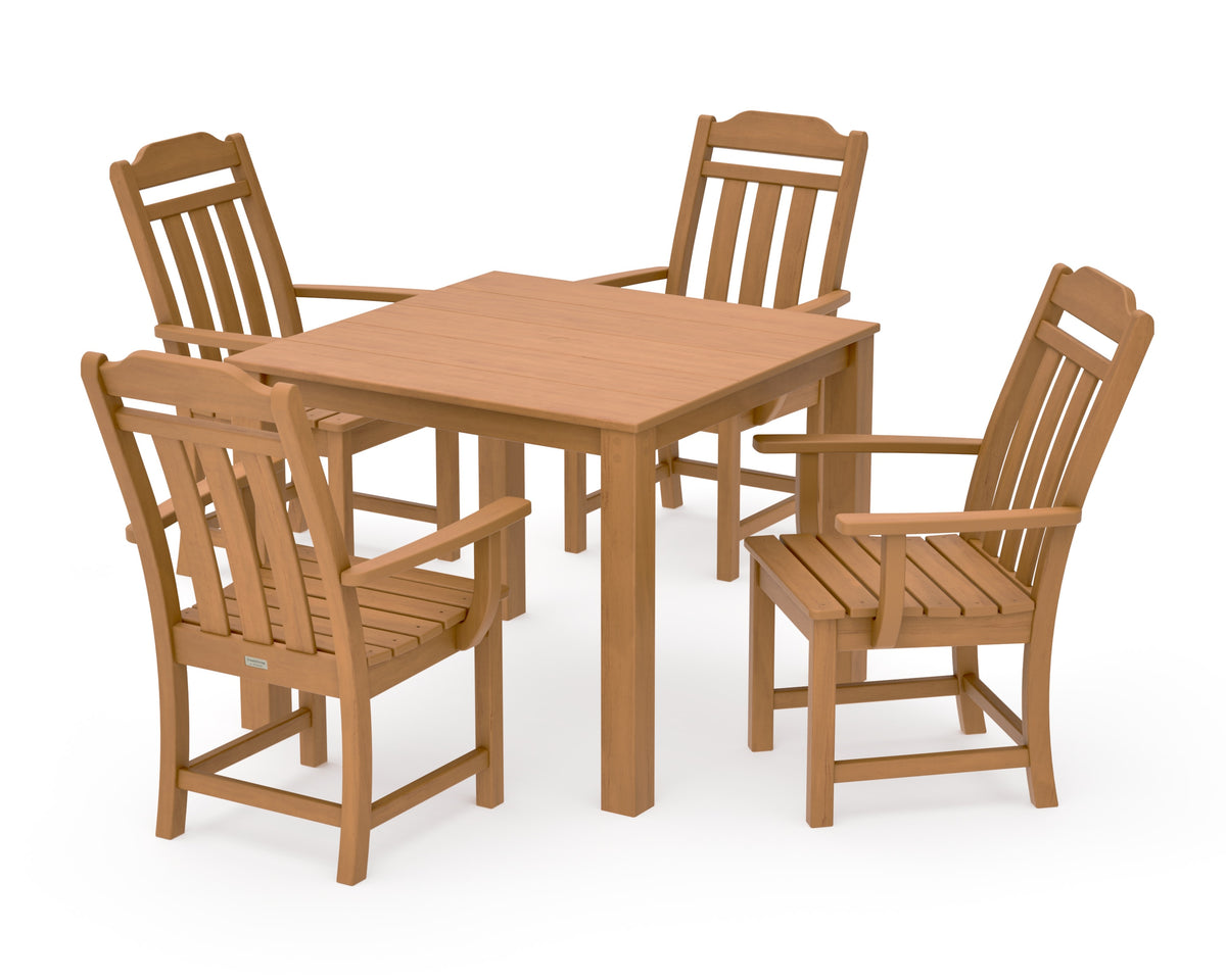POLYWOOD Cottage 5-Piece Parsons Dining Set in Natural