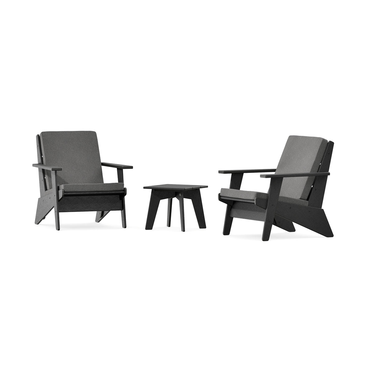 POLYWOOD Riviera Modern Lounge 3-Piece Set in Black