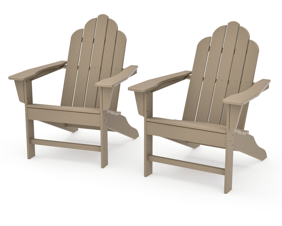 POLYWOOD Long Island Adirondack 2-Piece Set in Vintage Sahara