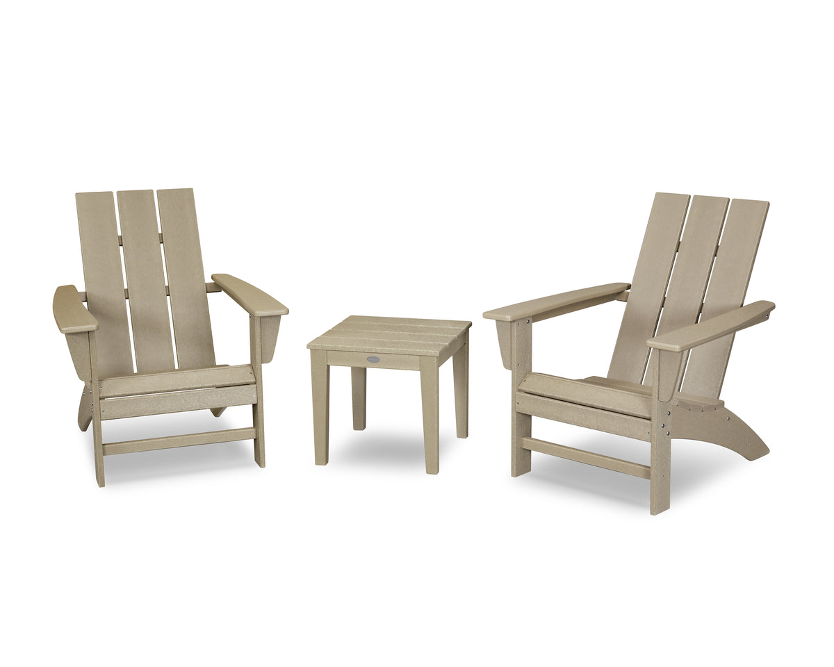 POLYWOOD Modern Adirondack 3-Piece Set in Vintage Sahara