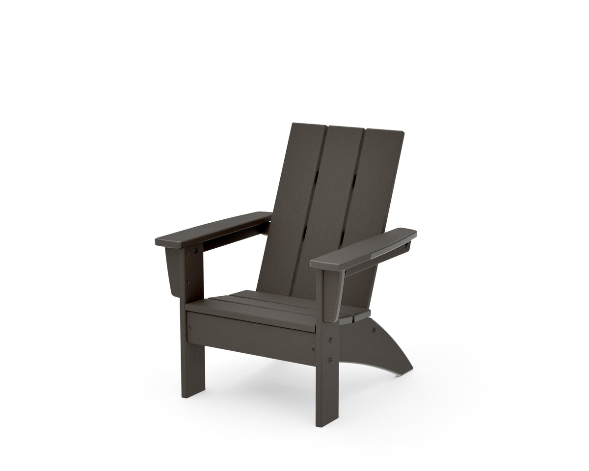 POLYWOOD Kids Modern Adirondack Chair in Vintage Coffee