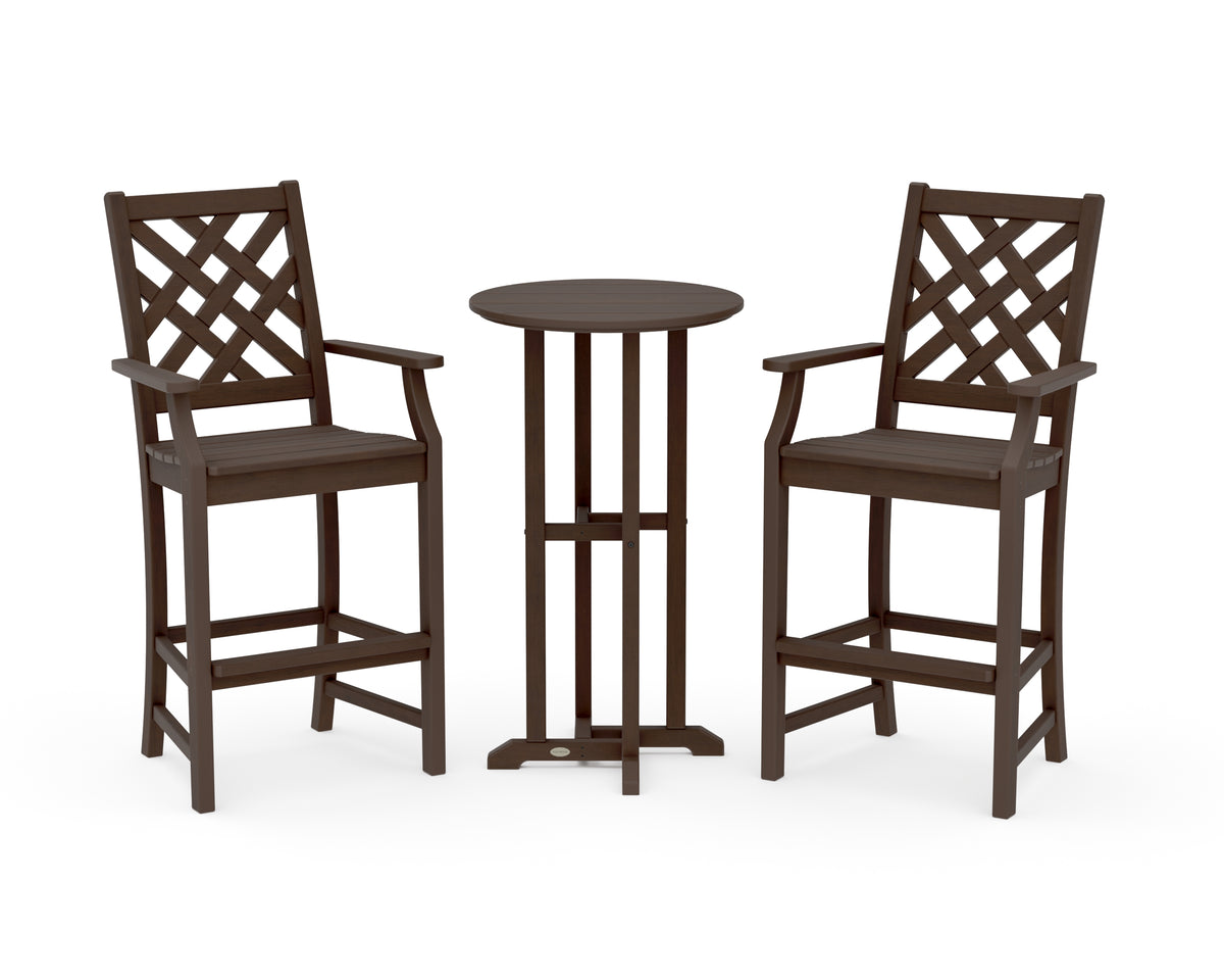 POLYWOOD Country Living Wovendale 3-Piece Farmhouse Bar Set in Kona